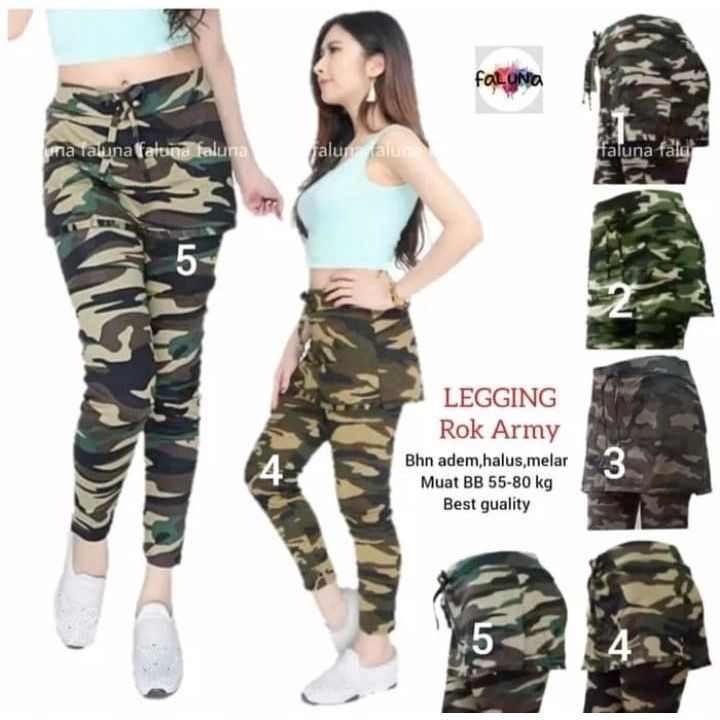 Celana Rok Senam Army Panjang/ celana rok olahraga wanita/ celana senam rok wanita/ celana olahraga