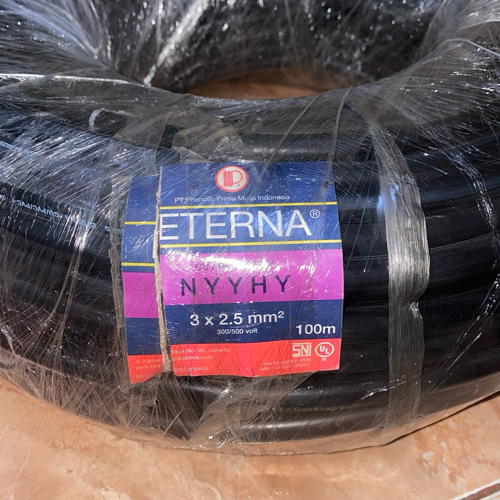Kabel Eterna Tembaga NYYHY 3X2.5 MM 100 Meter