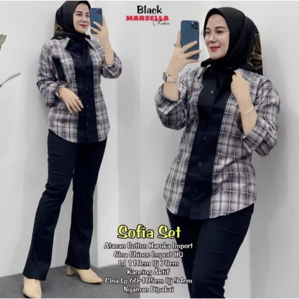 SOFIA SET SETELAN CELAN CHINOS CUTBRAY