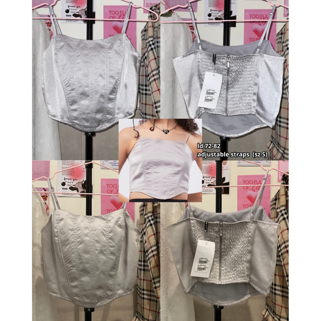 [NEW] Colorbox satin fit corset crop tank top