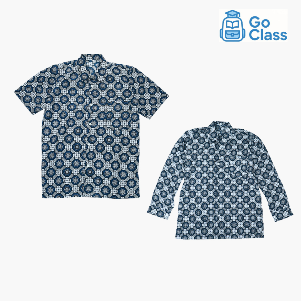 SERAGAM SEKOLAH BATIK BUNGA MATAHARI SMA LENGAN PANJANG DAN LENGAN PENDEK