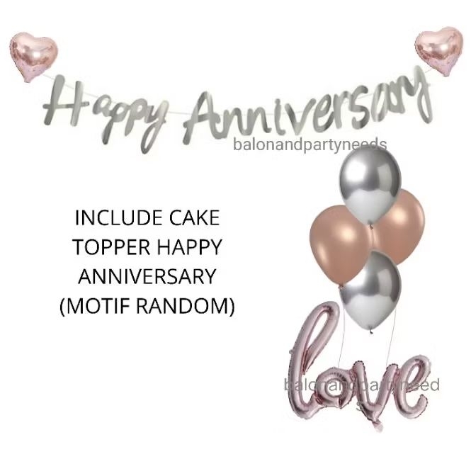 paket dekorasi Happy anniversary love