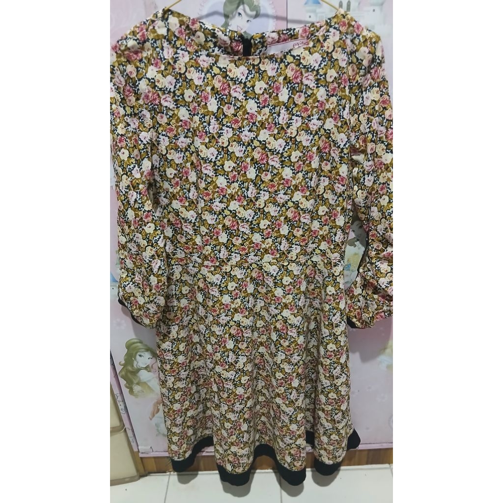 gamis tunik bunga kecil