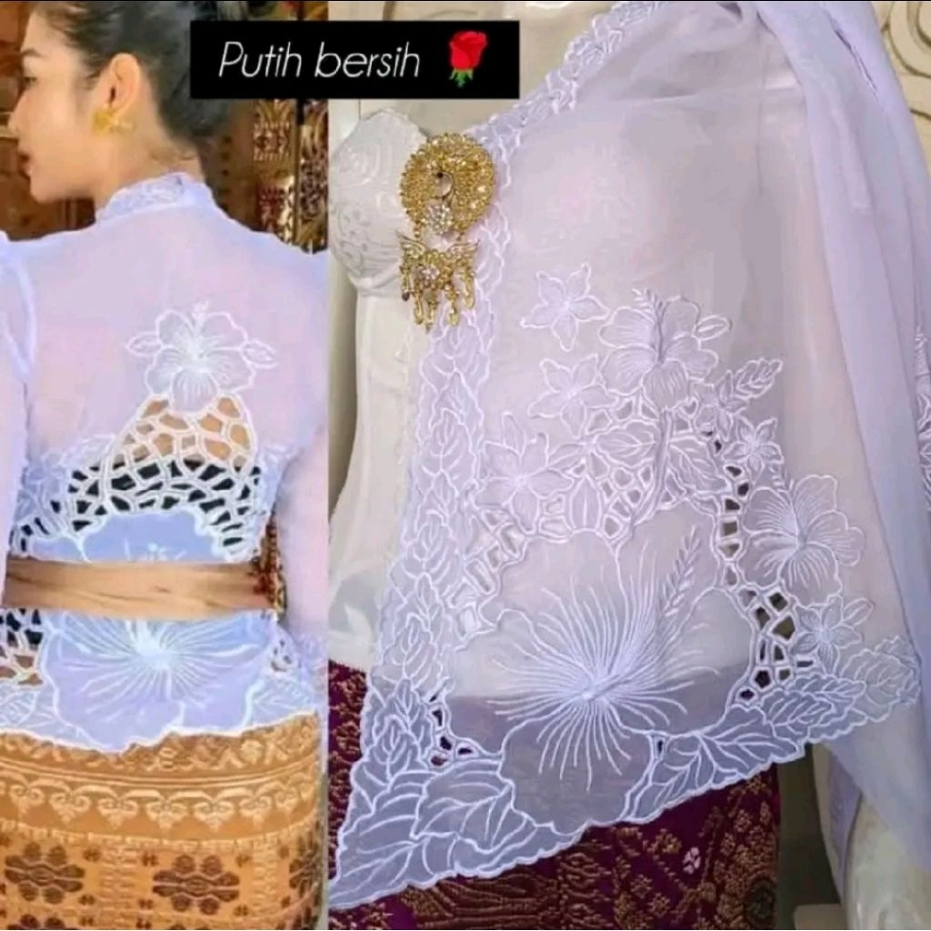 Kain Kebaya Bordir Spesial Terbaru Motif Kerawang Lotus