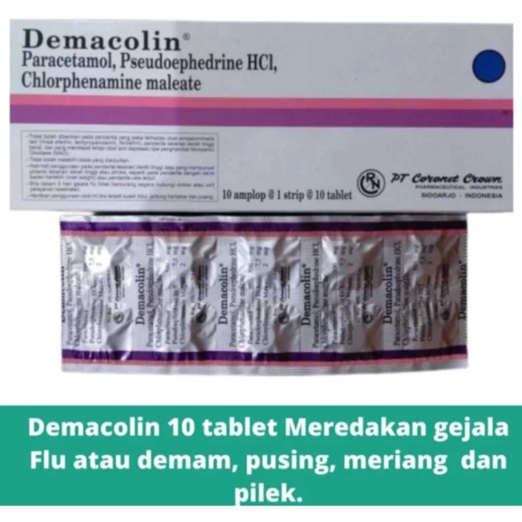Demacolin BOX Isi 100 Tablet / Obat Flu Demam Sakit Kepala / Promo Shopee