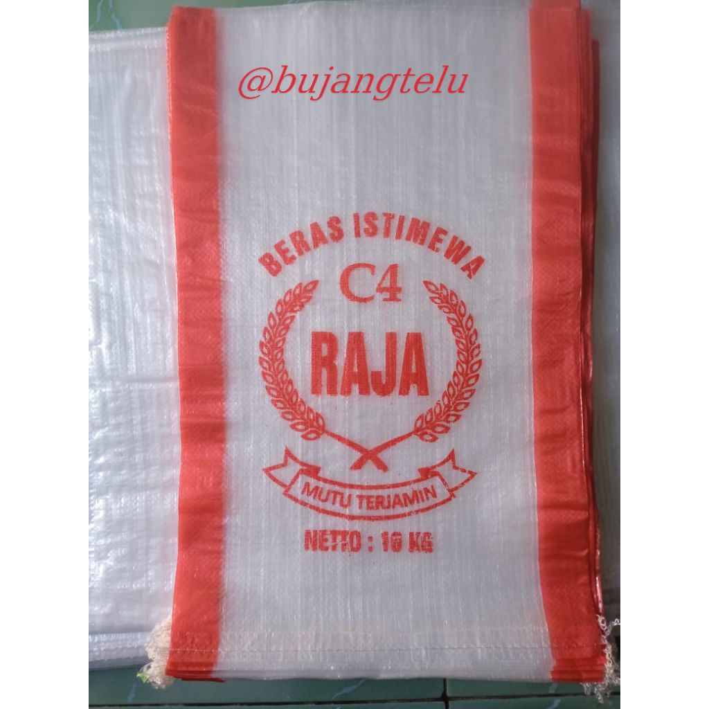 karung  kemasan beras 10 kg cap C4 raja  isi 50 pcs