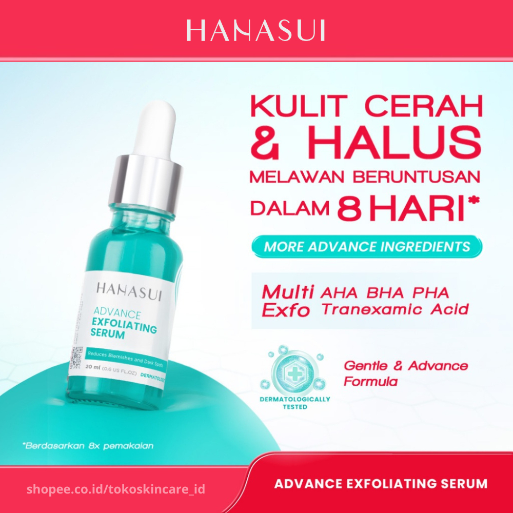 HANASUI ADVANCE EXFOLIATING SERUM | Atasi Bruntusan, Eksfoliasi, Komedo, Jerawat & Mencerahkan Wajah