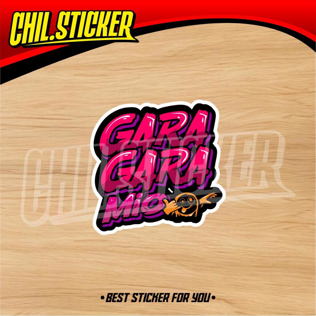 STIKER GARA GARA MIO PINK Sticker Mio Gank Sticker GaraGaraMio Pink Sticker Empat Sehat 5TL Sticker 