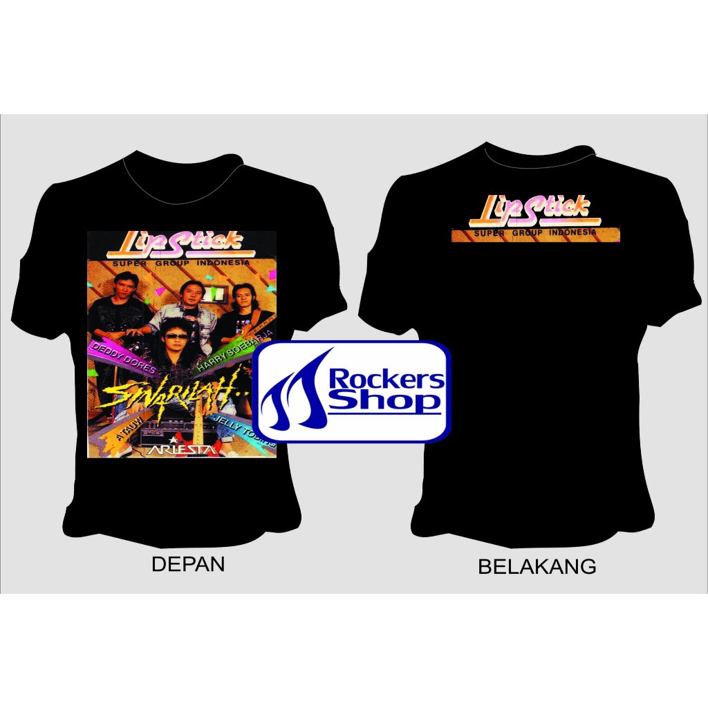 KAOS LIPSTICK BAND ALBUM SINARILAH SUPER GRUP INDONESIA DEDDY DORES JELLY TOBING HARRY SOEBARDJA ATA