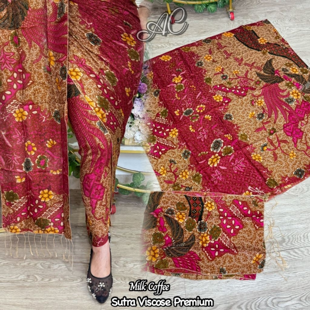 Kamen sutra premium viscose set selendang batik