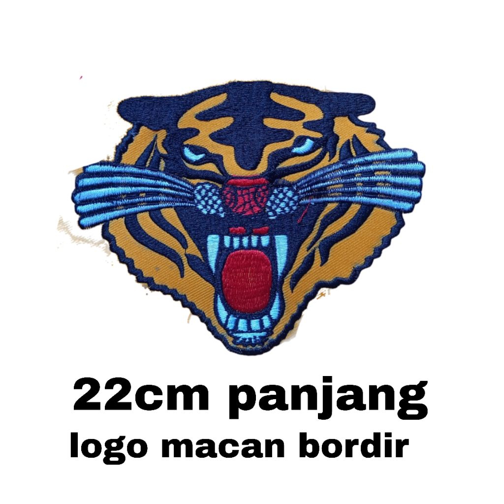 logo macan siliwangi bordir untuk ukuran punggung jaket rompi kaos kemeja