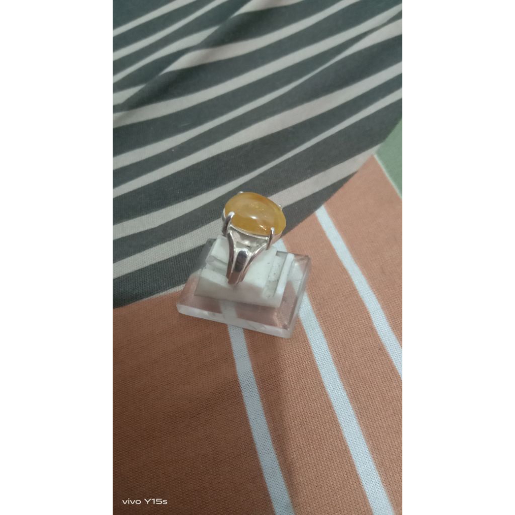 batu natural yellow sapphire ring perak 925 handmade04
