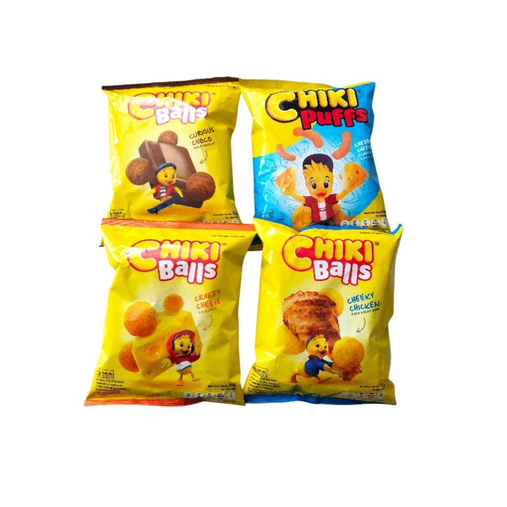 Chiki balls curious choco, chiki balls crafty cheese, chiki balls cheeky chicken, chiki puffs chedda