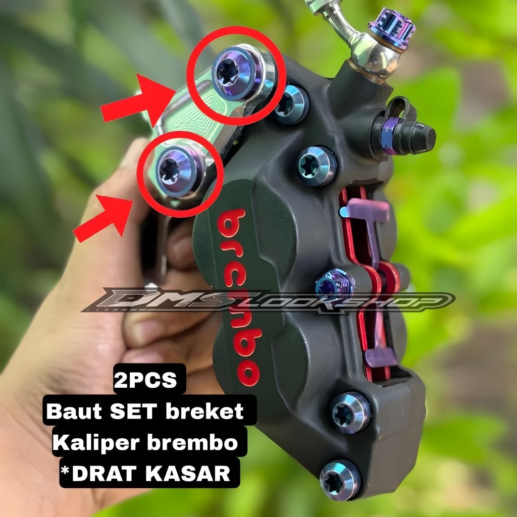 Baut titanium kaliper brembo 4p original DRAT KASAR (2pcs)