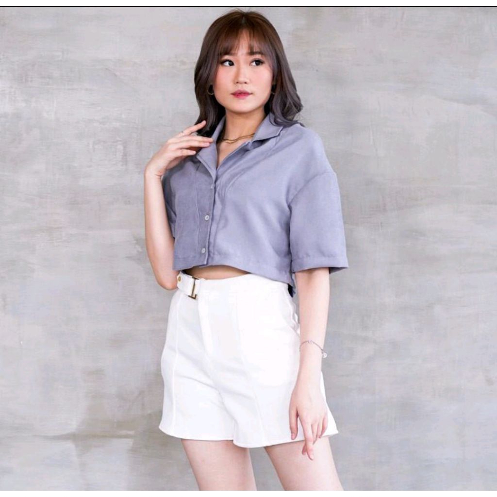 Batwing Codoray Top Baju Atasan Crop Kemeja Wanita Polos Lengan 3/4