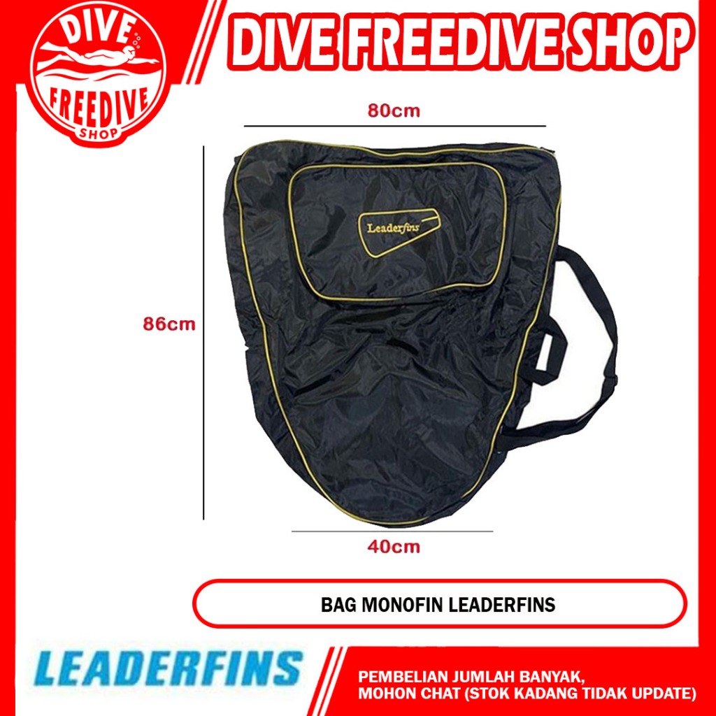 Fins Bag Monofin Leaderfins Black Tas Kaki Katak Selam Scuba Diving Competition Freediving Dive Free