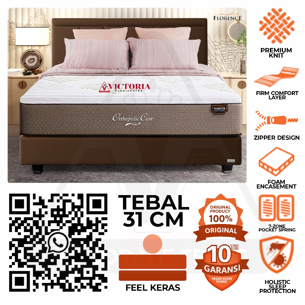 Florence  Orthopedic Care  Kasur Saja  160 x 200  160x200  Matras Mattress Spring Bed Springbed Term