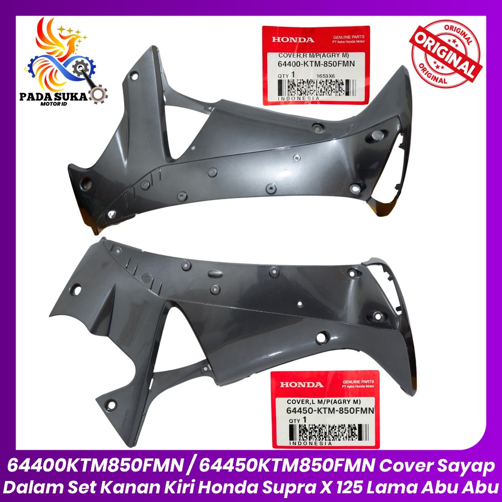 Cover Sayap Dalam Set Kanan Kiri Honda Supra X 125 Old Lama Abu Abu 64400KTM850FMN / 64450KTM850FMN 
