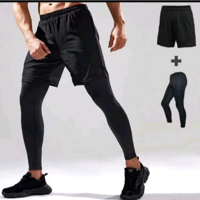Set Stelan Olahraga Pria Legging+Celana Dryfit