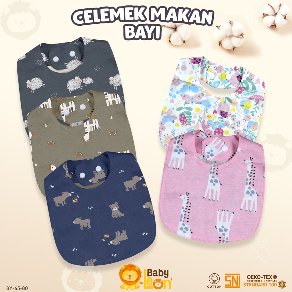 BABY LEON Slabber Bayi Slaber Makan Celemek Makan Bayi Celemek Air Liur Perlengkapan Makan BY-65-80