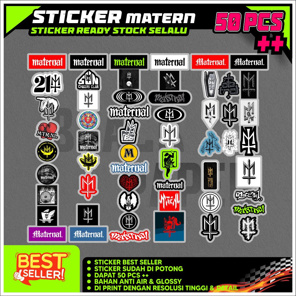 Paket stiker 50PCS maternal XR5 Sticker brand band murah