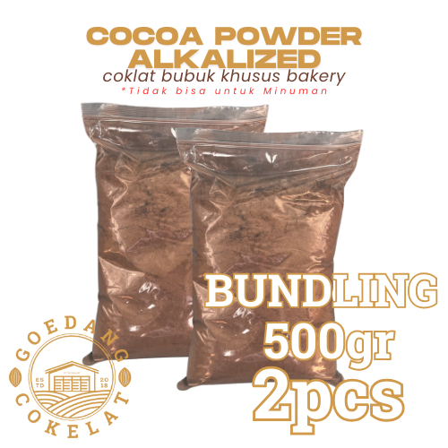 Goedang Cokelat | [BUNDLING 2 PCS] | Cokelat BUBUK 500gr Murni Tanpa Gula | cocoa powder / toko baha