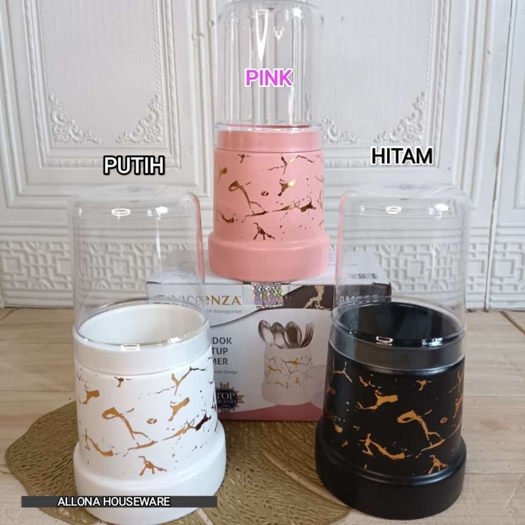 TEMPAT / WADAH SENDOK GARPU DENGAN TUTUP VICENZA 735