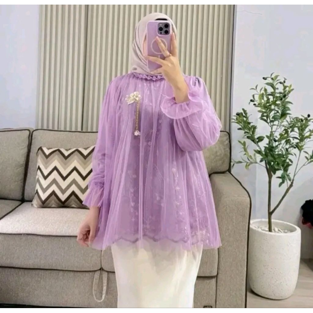 ATASAN WANITA BROKAT TILE PREMIUM