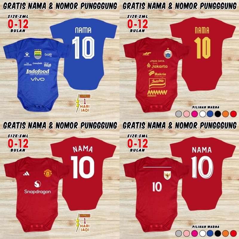 Baju Bola Bayi KLUB NEGARA Jumper Baby EURO Romper Newborn Jersey Kids Piala Dunia Set Pakaian Anak 