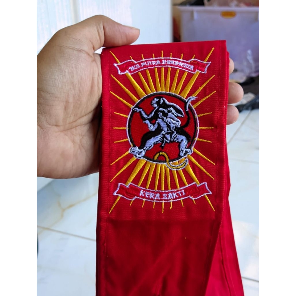sabuk ikspi merah dril  sabuk beladiri ikspi merah dril lambang