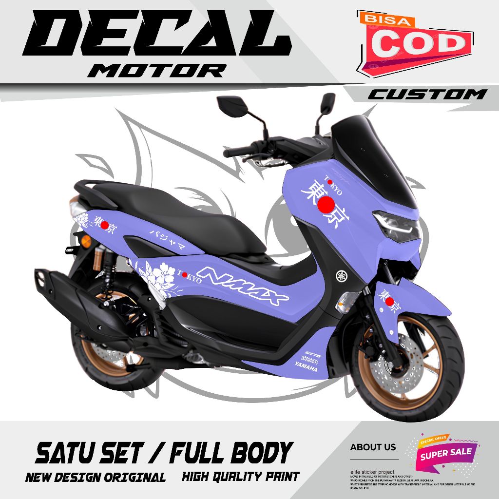 STRIPING FULL DECAL NMAX NEW 155 2020-2021 STICKER SIMPEL MOTIF BUNGA MURAH MERIAH