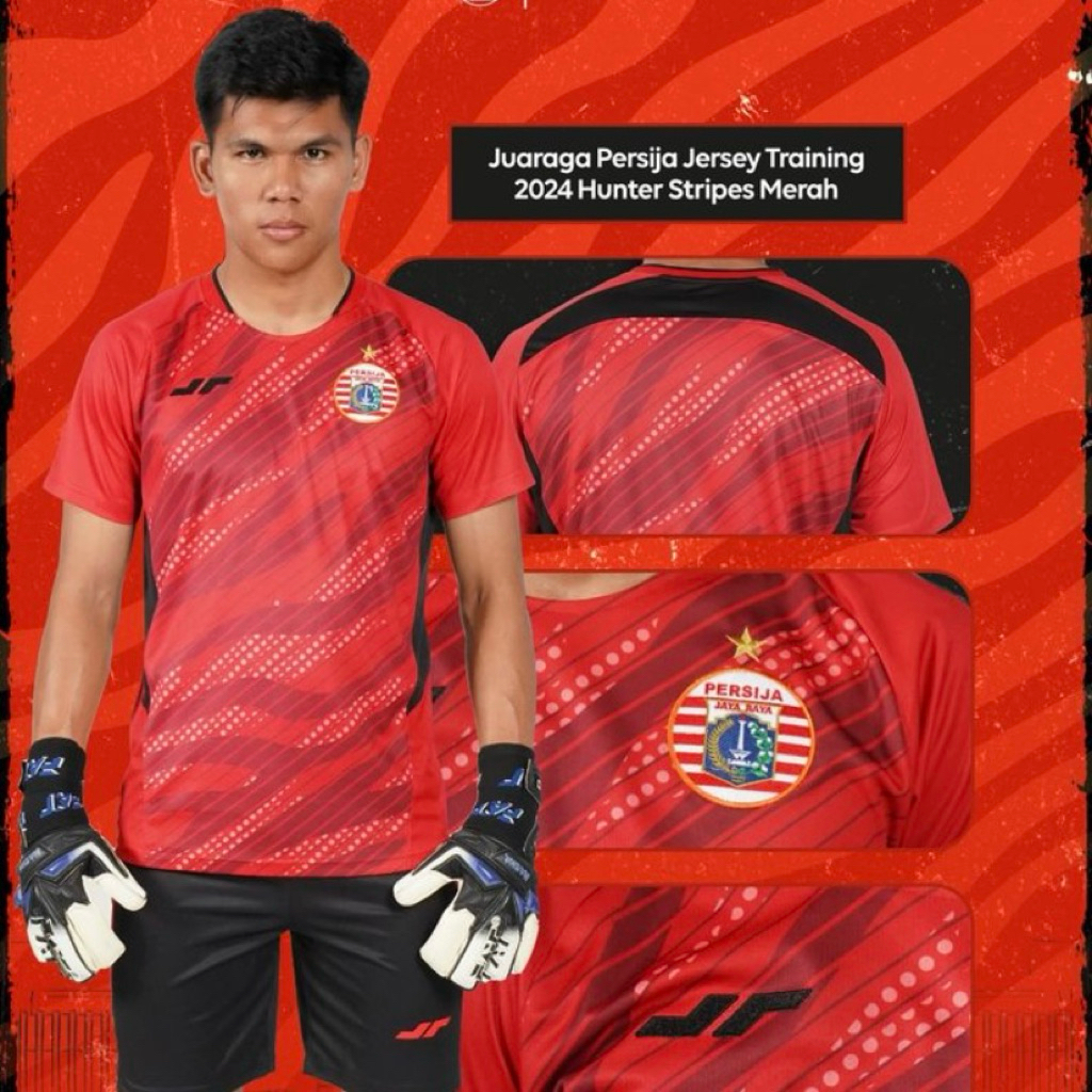 Jersey Persija Jakarta Training 2024 2025 Hunter Stripes Red Original