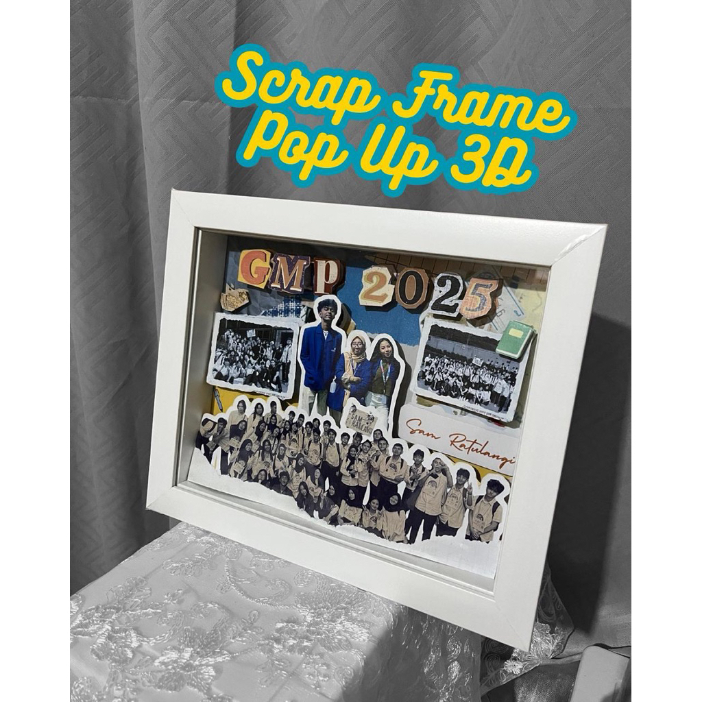 Scrap Frame Pop Up 3D/ bingkai foto 3D/Custom foto/custom design/memory frame/ bingkai foto/ kado