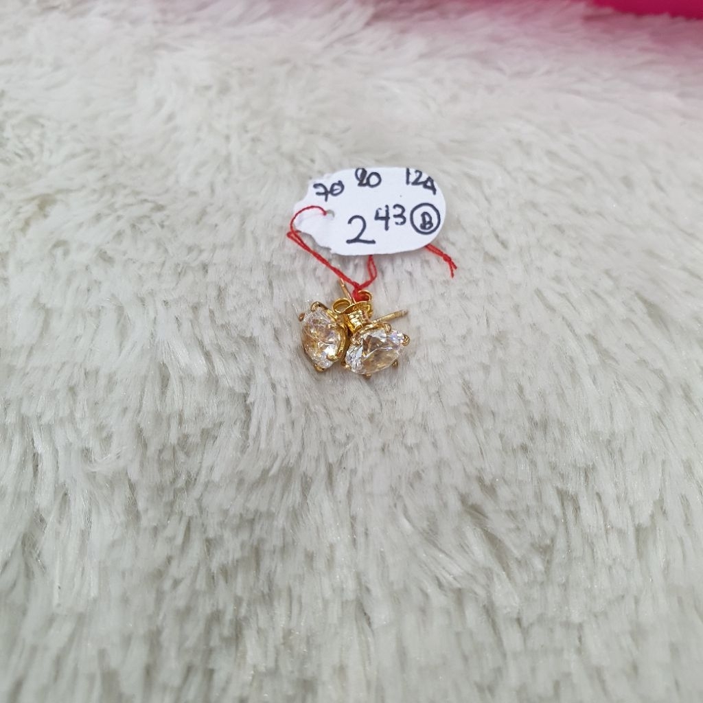 giwang ulir ad emas kadar 70% berat 2,43gram