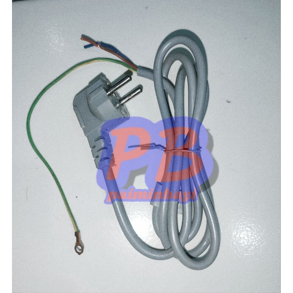 kabel power untuk KULKAS SHOWCASE FREEZER merk AQUA panjang 130 cm isi 3 original