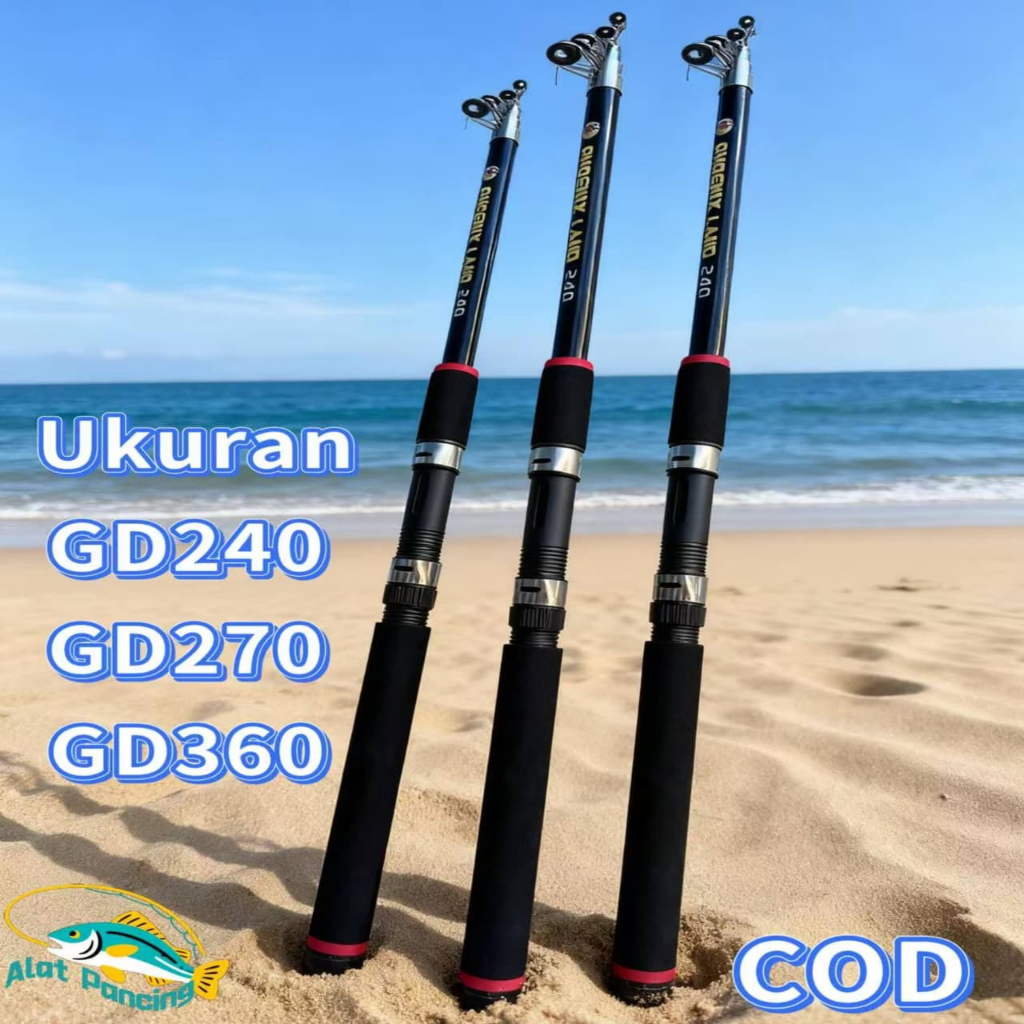 Joran Pancing Karbon Serat Berkualitas Tinggi (Pilihan Panjang: 2,1 m, 2,4 m, 2,7 m, 3,0 m, 3,6 m) –