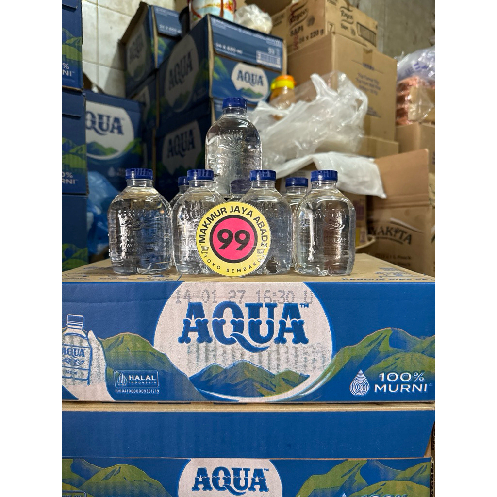 Aqua botol mini 220 ml 1 dus