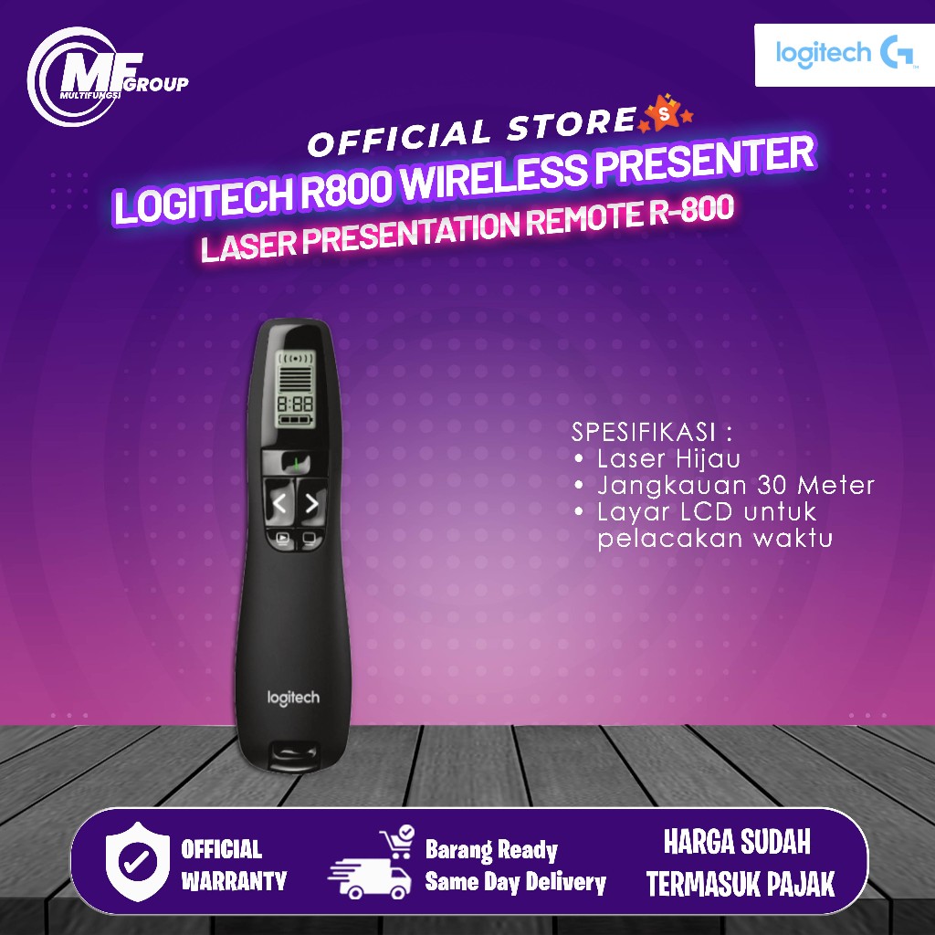 Logitech R800 Wireless Presenter Laser Presentation Remote R-800