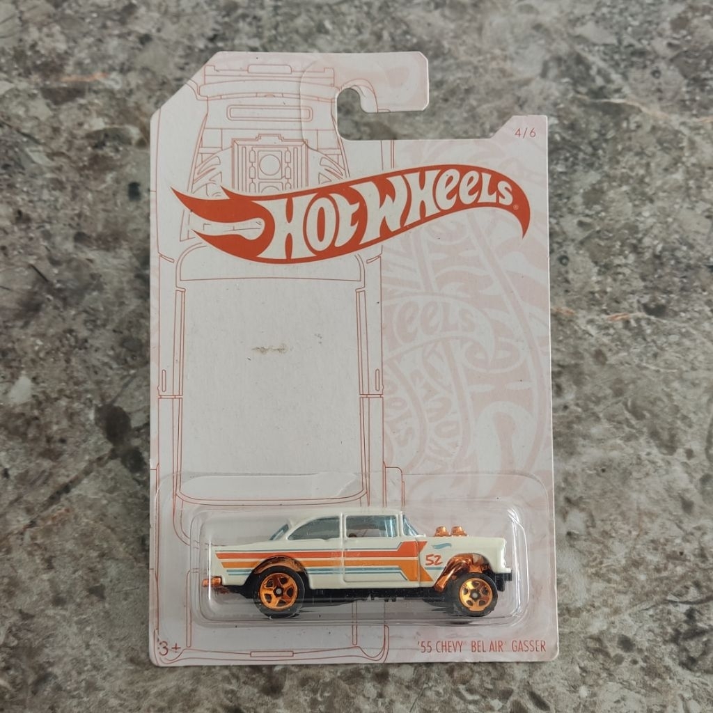 Hot Wheels Seri 52th Anniversary 55 Chevy Bel Air Gasser Putih - HW SERIES