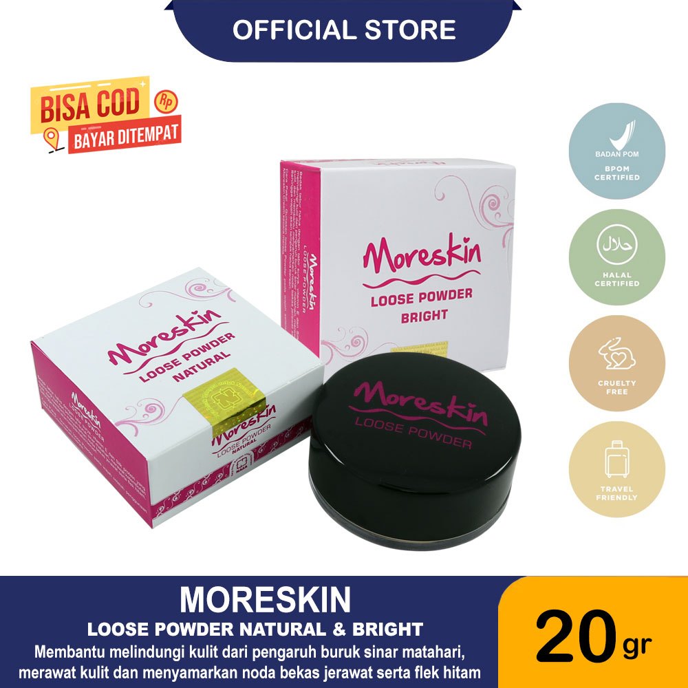 Moreskin Loose Powder Original Nasa Bedak Tabur - menyamarkan noda bekas jerawat serta flek hitam