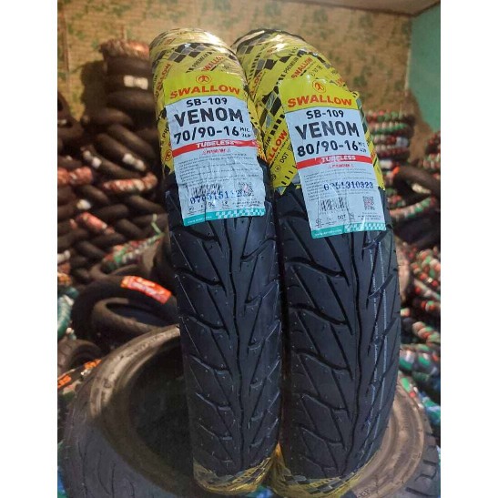 SEPASANG / SATUAN BAN MOTOR SKYWAVE RING 16 SWALLOW VENOM TUBLES DEPAN BELAKANG SEPASANG