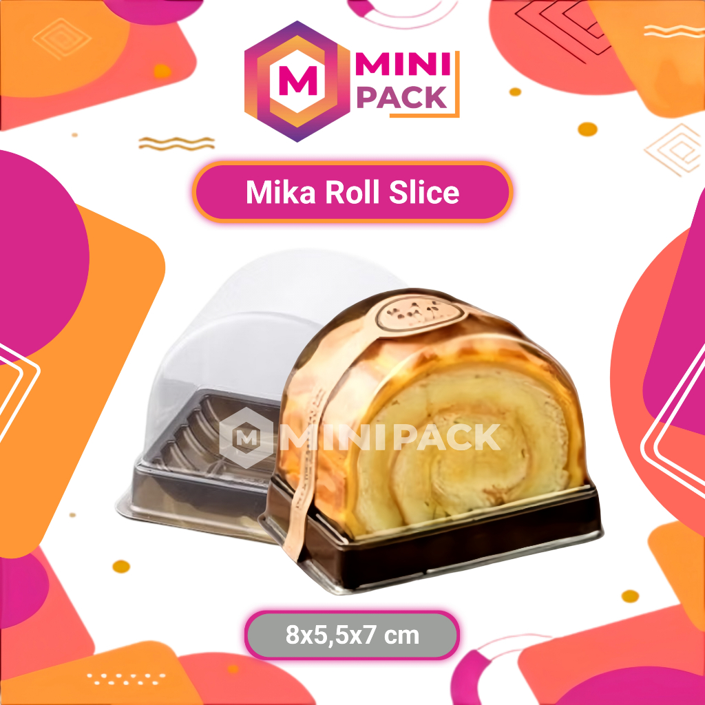 Mika Bolu Gulung Kotak Mini / Tray Roll Cake Mini / Roll Cake Mika Roll Tart Roti Gulung MINIPACK