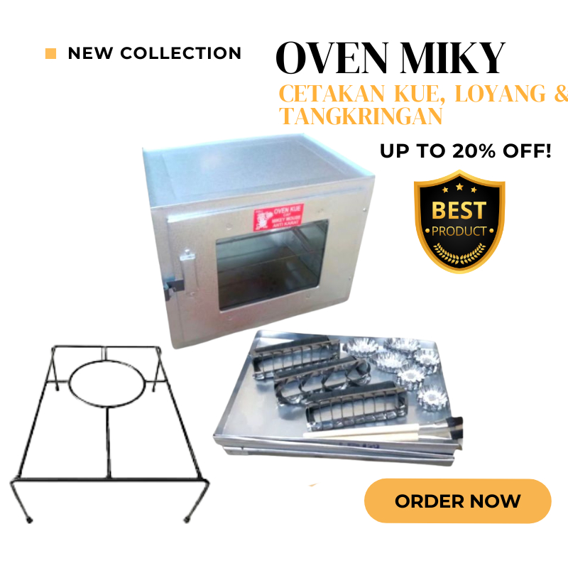 Oven Kompor Miky 3 Susun Plus Loyang Cetakan Kue dan Tangkringan / Oven Kue / Oven Kompor Gas