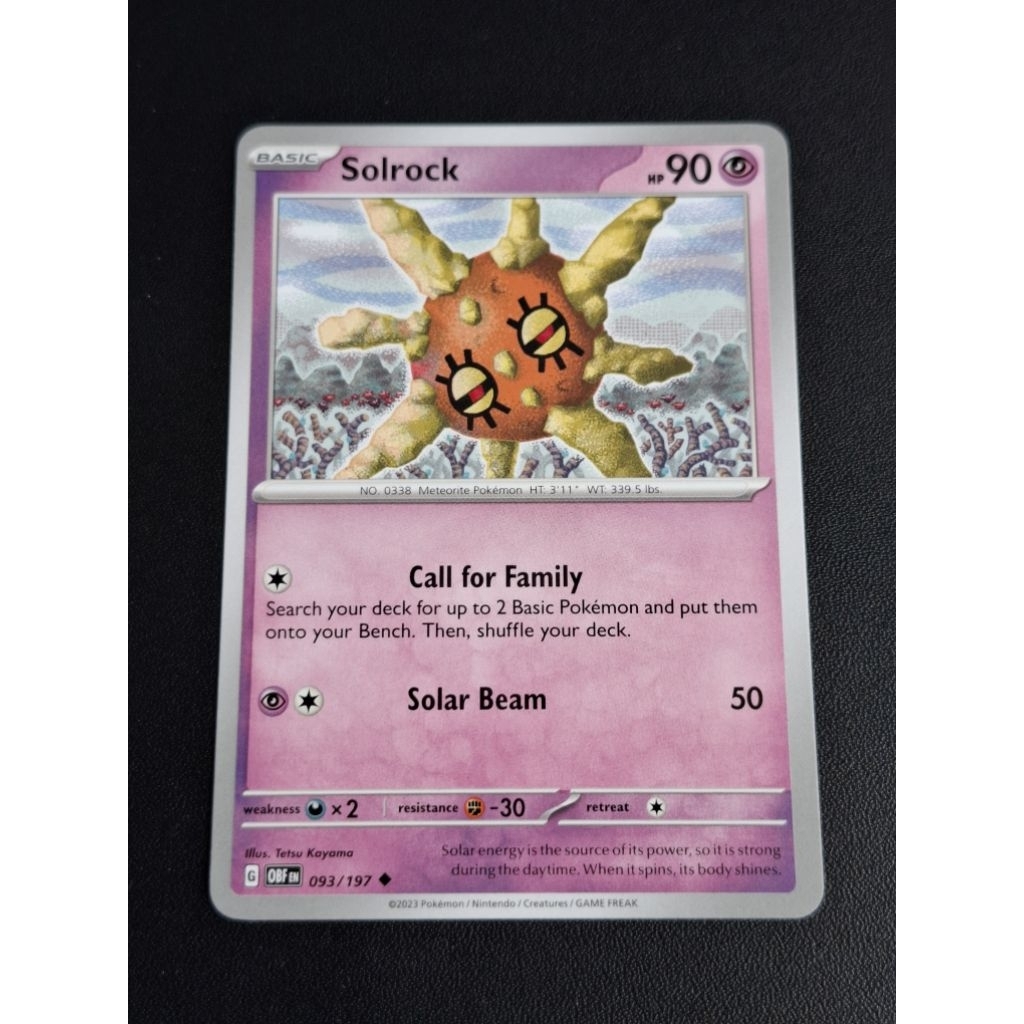 kartu pokemon original common solrock obf 093/197