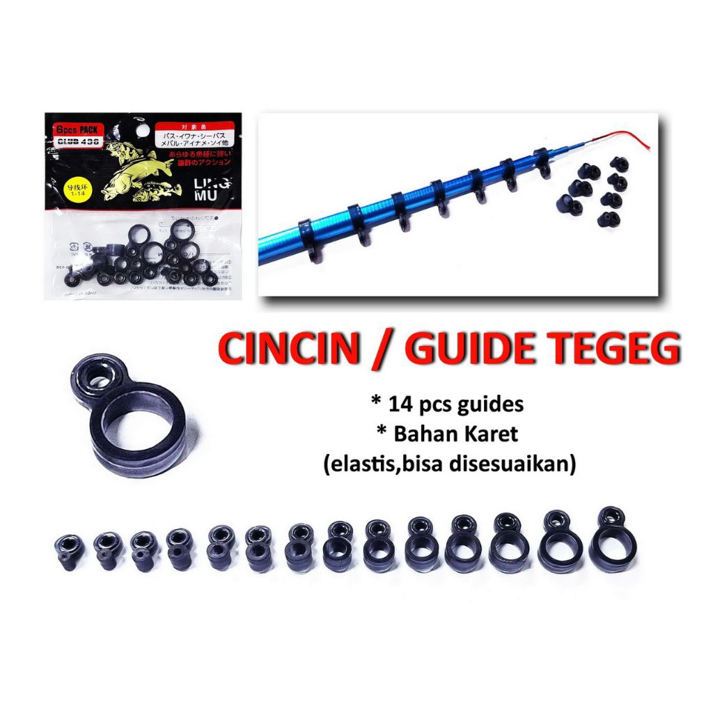 Ring Guide Karet Joran Tegeg Isi 14 pcs