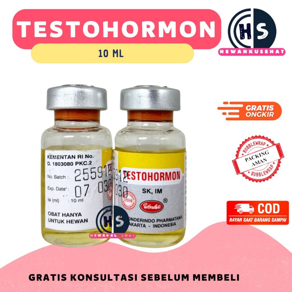 TESTOHORMON 10 ml -  Wonder Mengatasi Gangguan Reproduksi Hewan