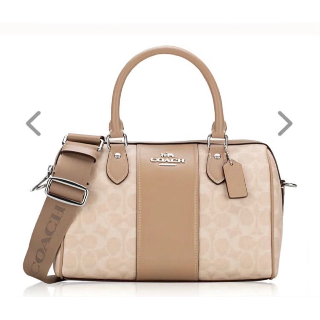 YESBYUTI - Tas Coach Stripe Rowan Satchel Sand Taupe