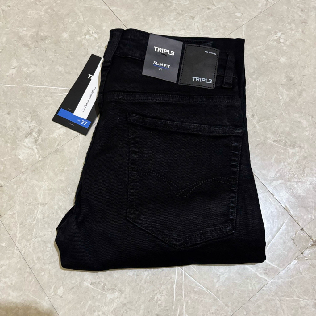celana panjang pria Tripl3 original 349.828.01 Slimfit melar