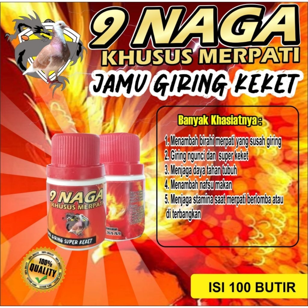 Jamu Merpati Giring Keket Keras Cap 9 Naga