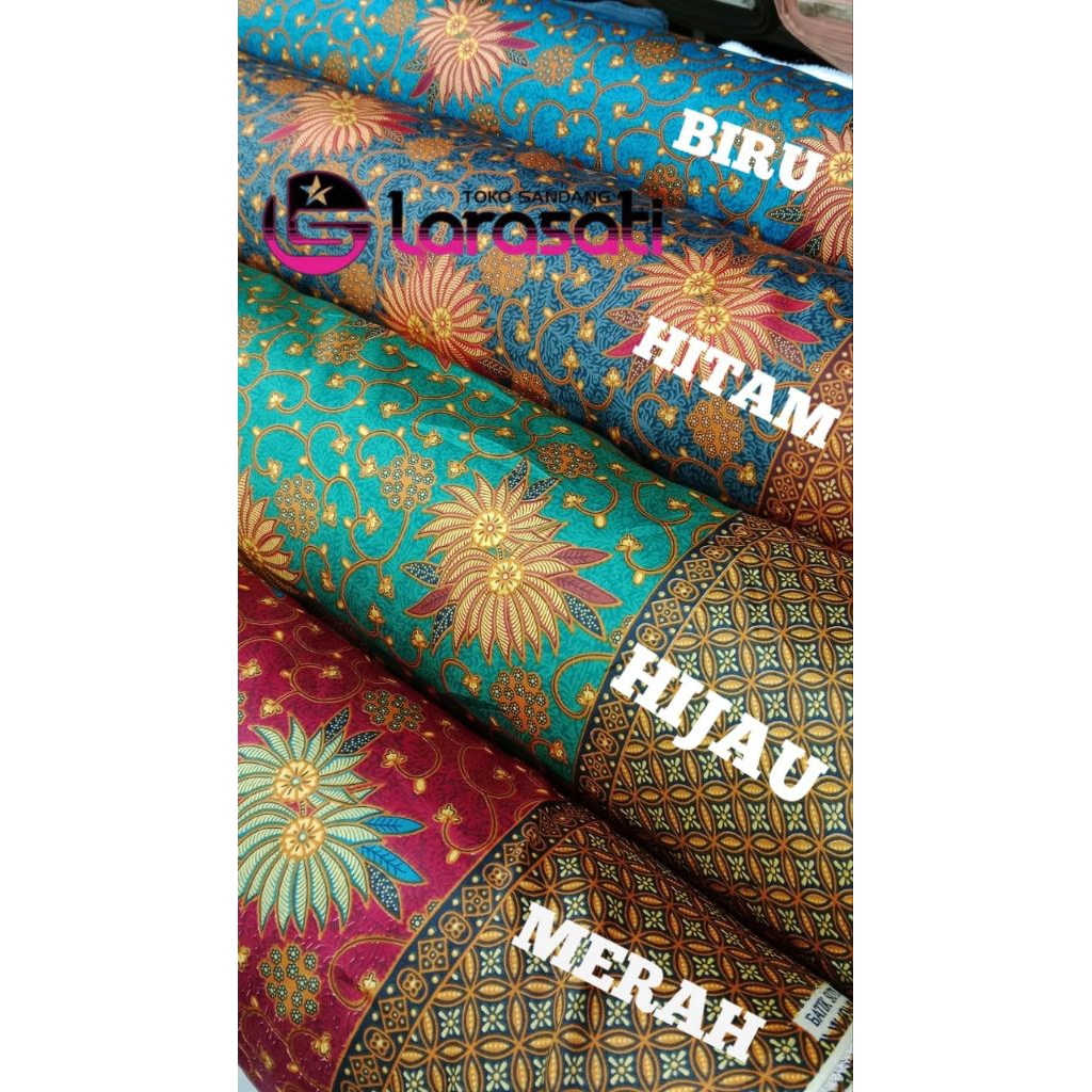 Kain Batik Semi Sutra Silk motif bunga